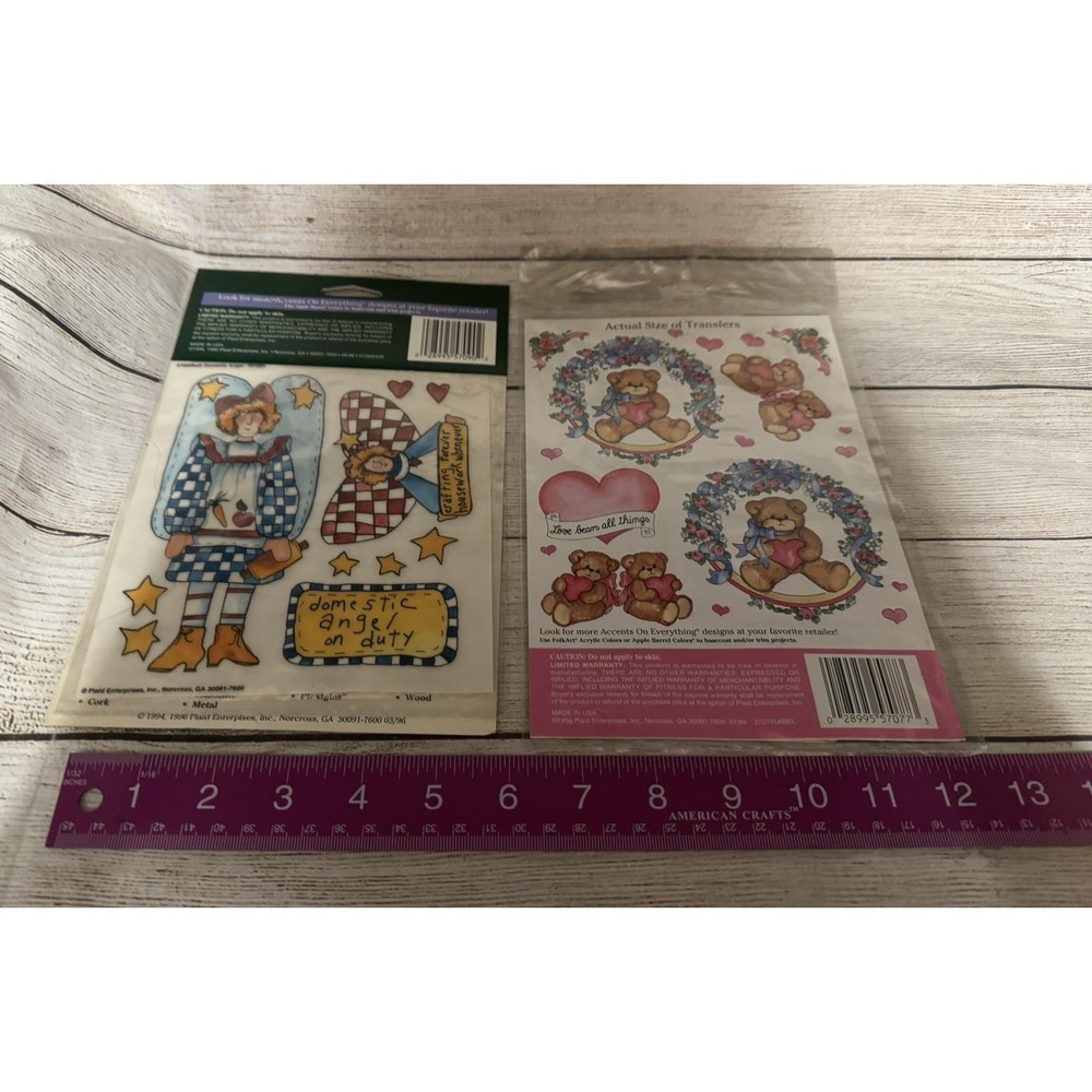 7 Vtg Pkgs NOS Rub-On Transfers Raggedy Ann Suzy's Zoo Lucy Me Cows Country TubE - Picture 7 of 7
